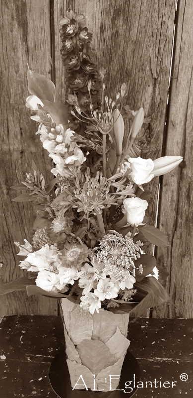 Bouquet haut et son vase