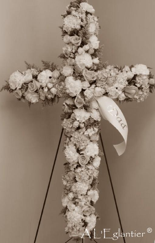 Croix bois et fleurs