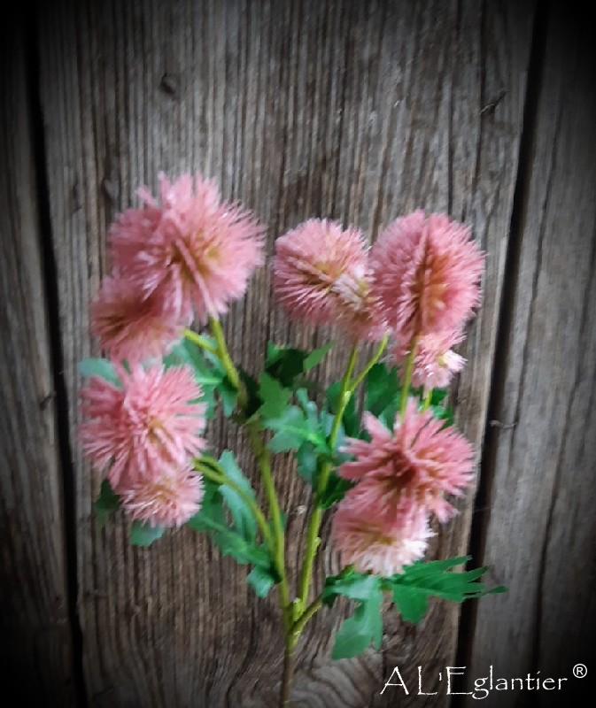 BRANCHE POMPOM x 10. 56 cm. Mauve