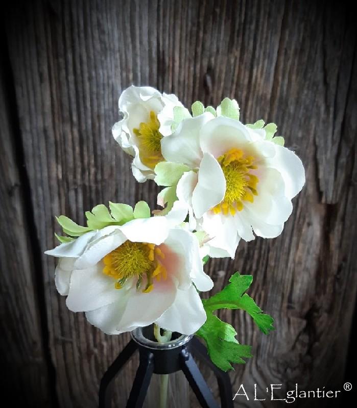 BOUQUET ANEMONE x 9 fl. 31 cm. Crème