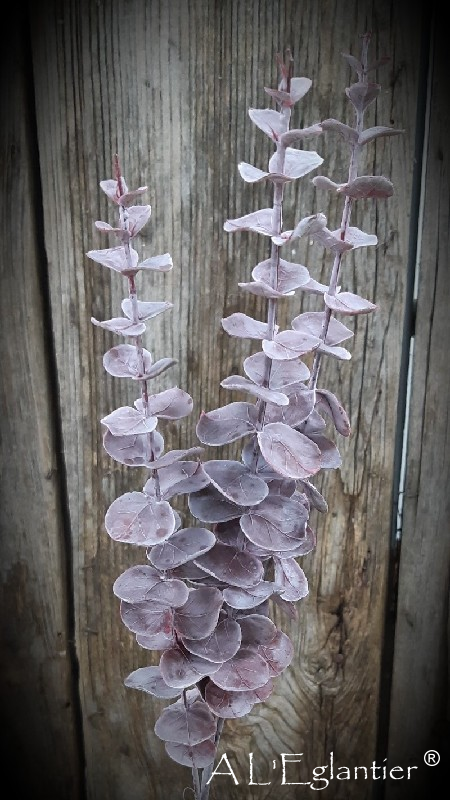 Branche eucalyptus* 3 68 cm bordeaux