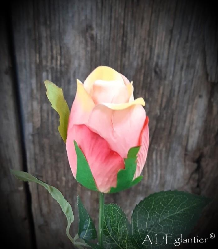 Bouton de rose 47 cm saumon