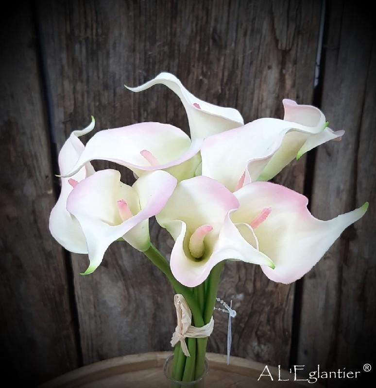 Bouquet calla *9 33 CM ROSE CLAIRE