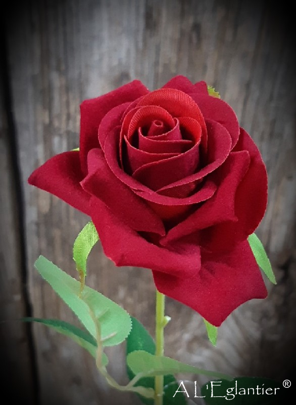 Mini rose velours 50 cm rouge